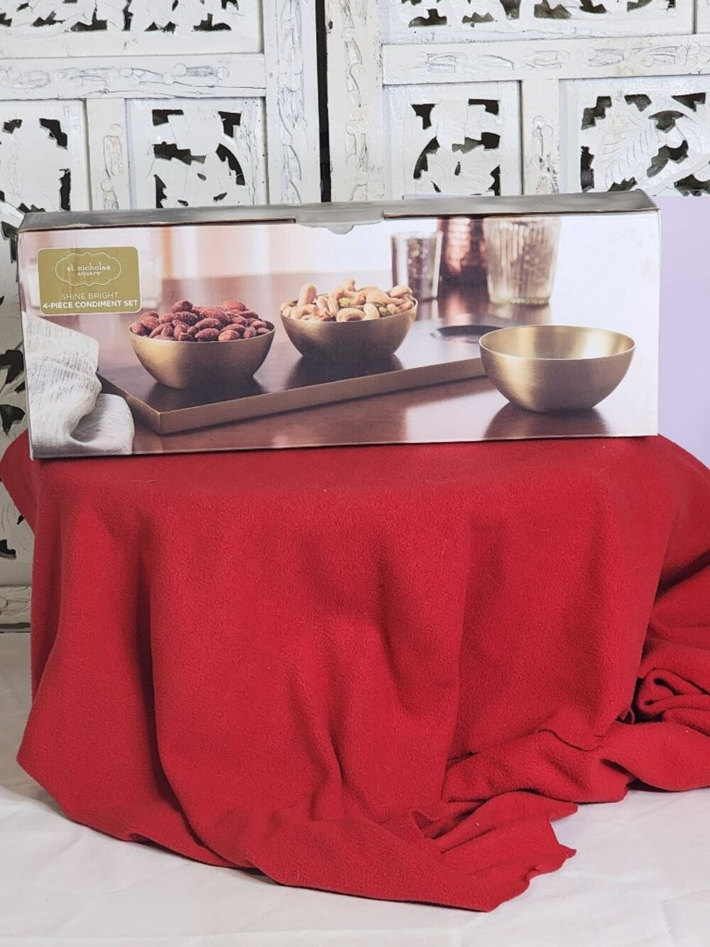 Kohl's St. Nicholas Square Shine Bright Matte Gold Bowls 4-Piece Condiment Set